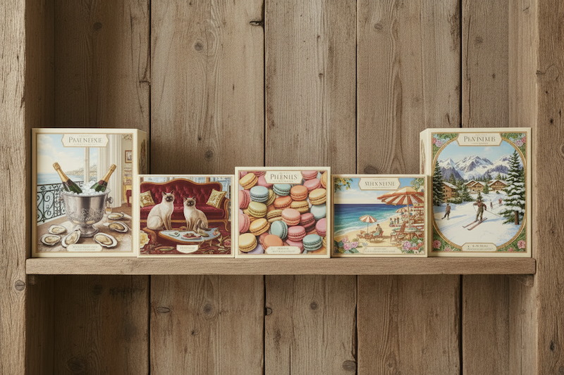 Collection de puzzles aux motifs fun et colorés