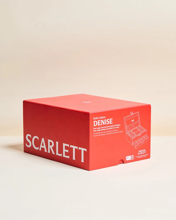 Boîte cartonnée rouge Maison Scarlett pour la boîte à bijoux Denise, le plaisir commence au déballage – LesDnicheuses