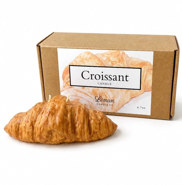 Bougie réaliste croissant parfumée dans sa petite boîte cartonnée - LesDnicheuses