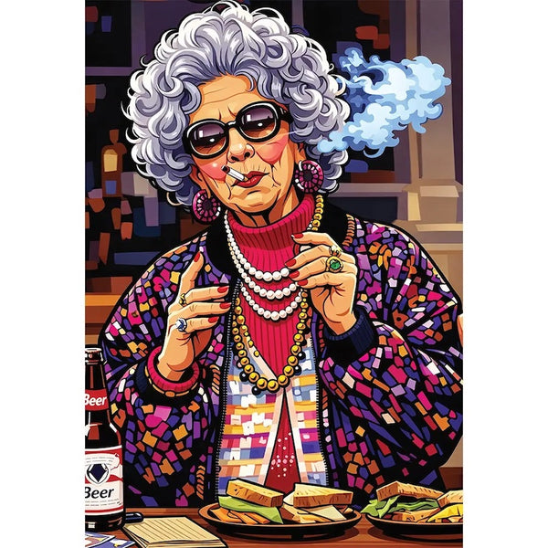 "Puzzle Grand-Mère Yetta 1000 pièces, design fun et décalé, idée cadeau grand-mère - LesDnicheuses"