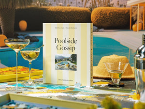 "Puzzle Poolside Gossip 1000 pièces Slim Aarons, vue d'ensemble puzzle assemblé, décoration murale originale et élégante - LesDnicheuses"