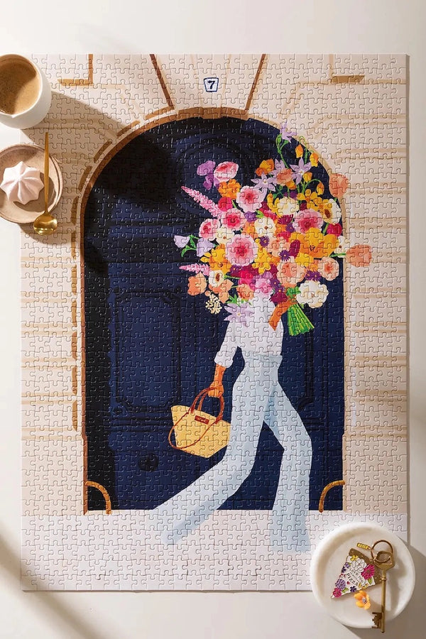"Puzzle Porte Parisienne 1000 pièces, illustration élégante style haussmannien - LesDnicheuses"